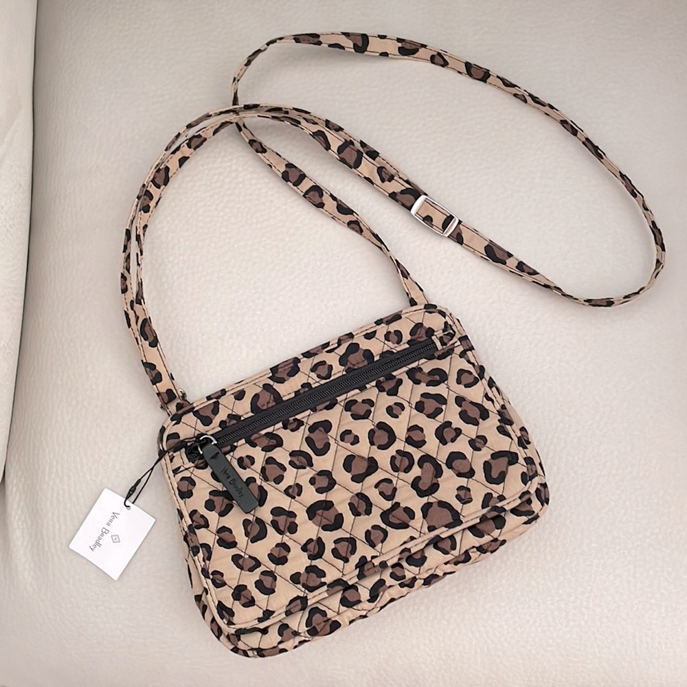 NWT Vera Bradley Leopard Print Petite Crossbody
